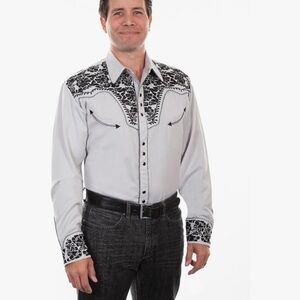 Scully Men's Black and White Dress Shirt